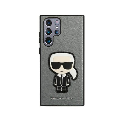 Husa Premium Originala Karl Lagerfeld Compatibila Cu Samsung Galaxy S22 Ultra, Colectia Ikonik Karl Patch, Gri